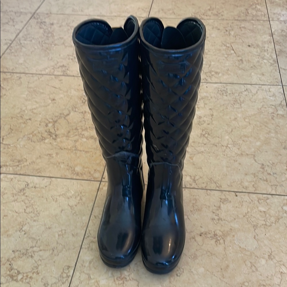 Women's Quilted hunter rain boots